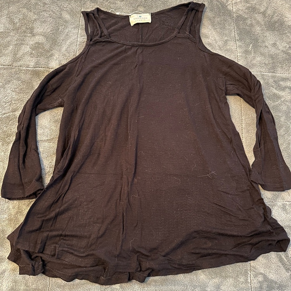 Chic Black 3/4 Length Sleeve Blouse